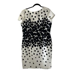 FRASCARA Women’s Elegant Black and White Floral Dress Midi Size 10